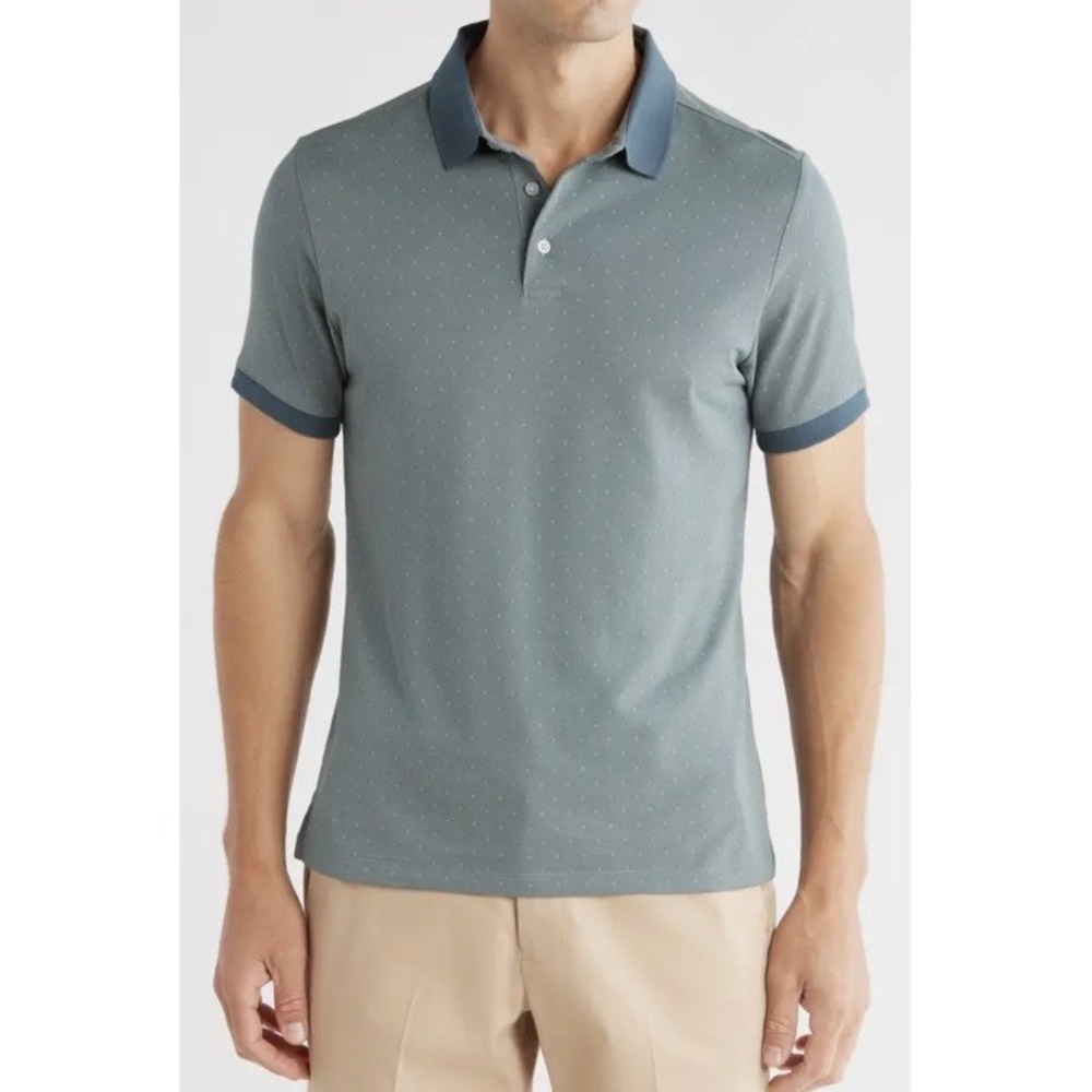 Robert Barakett Relco SS Polo Balsam‎ Green Deco Pattern Size XL